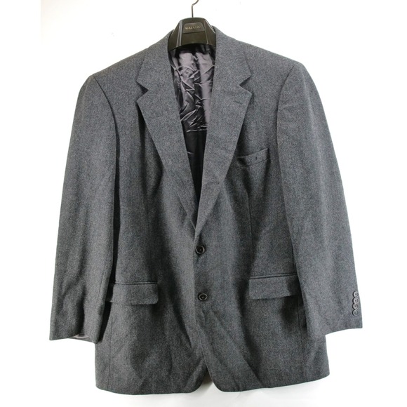 Brooks Brothers Men's Wool Tweed Blazer Size 44L Gray Sport Coat Jacket